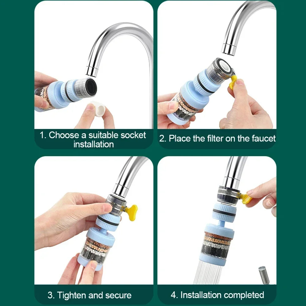 6-lagiger Wasserhahnfilter für universelle Duschen