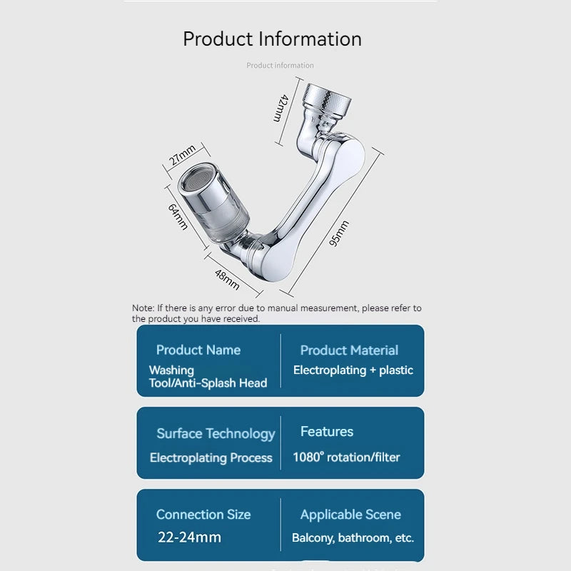 1080° Rotating Water Filter Plastic Faucet