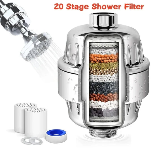 Shower Head Cleaning Purifier Remove Chlorine Fluoride Heavy Metals Filtered Soften Hard Water